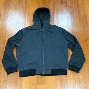 American Eagle Outfitters Men's Black Hooded Reversible Puffer Bomber Jacket L